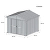 Deposito attrezzi box acciaio capanno lamiera zincata 327x269cm x h 215cm - 132 kg - 8,80mq LEGNO
