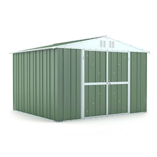 Casetta acciaio da giardino in lamiera zincata 327x269cm x h 215cm - 132 kg - 8,80mq VERDE
