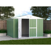 Casetta acciaio da giardino in lamiera zincata 327x269cm x h 215cm - 132 kg - 8,80mq VERDE