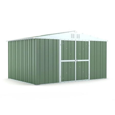 Box deposito garage giardino in lamiera zincata 403x269cm x h 215cm - 149kg - 10,84mq VERDE