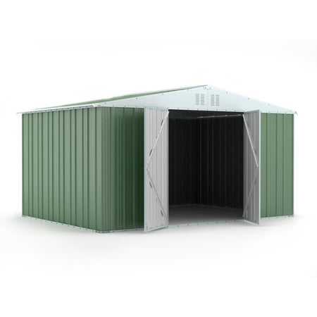 Box deposito garage giardino in lamiera zincata 403x269cm x h 215cm - 149kg - 10,84mq VERDE