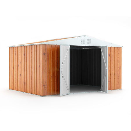 Capanno per esterno box in acciaio casetta da giardino 403x269cm x h 215cm - 149kg - 10,84mq LEGNO