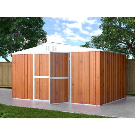 Capanno per esterno box in acciaio casetta da giardino 403x269cm x h 215cm - 149kg - 10,84mq LEGNO