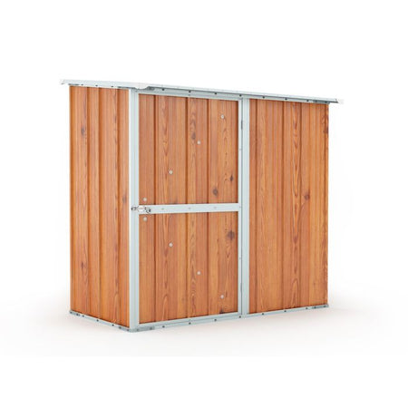 Deposito da giardino per attrezzi in lamiera di acciaio zincata 174x100cm x h 182cm - 43kg - 1,74mq - LEGNO