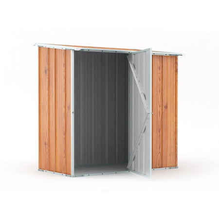 Deposito da giardino per attrezzi in lamiera di acciaio zincata 174x100cm x h 182cm - 43kg - 1,74mq - LEGNO