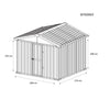 Capanno per esterno in lamiera di acciaio zincata 275x175cm x h 212cm - 87 kg - 4,81mq BIANCO