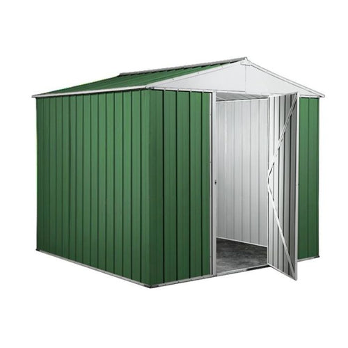 Deposito attrezzi giardino in lamiera di acciaio zincata 275x175cm x h 212cm - 87 kg - 4,81mq VERDE