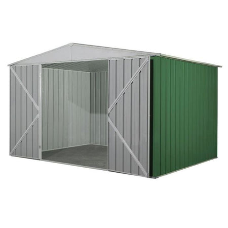 Box acciaio casetta giardino in lamiera deposito attrezzi 360x175cm x h 212cm - 110 kg - 6,30 mq VERDE