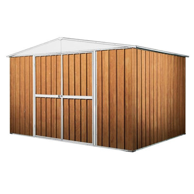 Capanno rimessa attrezzi per esterno casetta giardino box in lamiera 360x175cm x h 212cm - 110 kg - 6,30 mq LEGNO