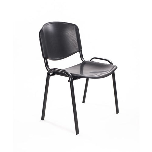 Set di 6 sedie per sala attesa ufficio studio conferenze riunione ospite impilabili in plastica nera