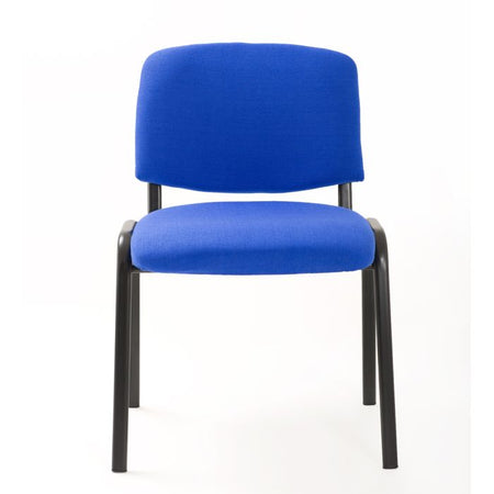 Set Di 6 Sedie Per Sala attesa Ufficio Studio Conferenza Riunione Ospite Impilabili Imbottite In Tessuto Blu