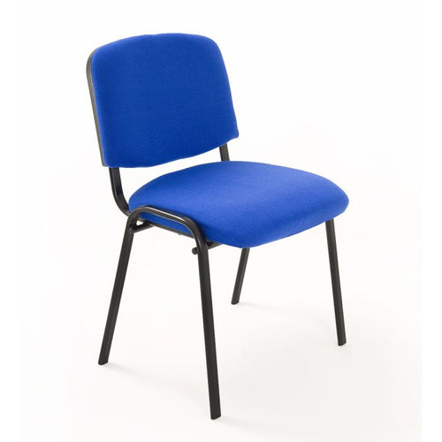 Set Di 6 Sedie Per Sala attesa Ufficio Studio Conferenza Riunione Ospite Impilabili Imbottite In Tessuto Blu
