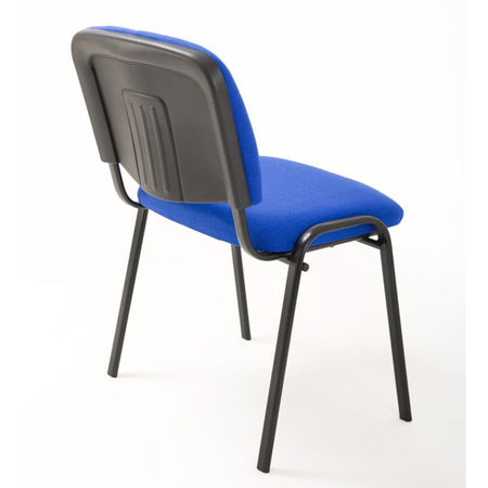 Set Di 6 Sedie Per Sala attesa Ufficio Studio Conferenza Riunione Ospite Impilabili Imbottite In Tessuto Blu