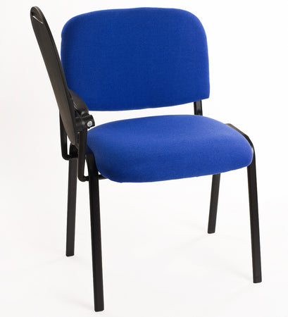 Set di 6 sedie Impilabili in Tessuto Blu con Ribaltina scrittoio tavoletta per studio sala conferenza convegni