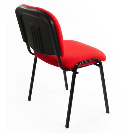 Set Di 6 Sedie Per Sala attesa Ufficio Studio Conferenze Riunione Ospite Impilabili Imbottite In Tessuto Rosso