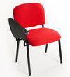 Set di 6 sedie Impilabili in Tessuto Rosso con Ribaltina scrittoio tavoletta per studio sala conferenza convegni
