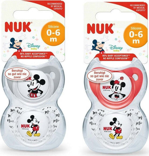 Nuk Succhietto Mickey in Silicone 0-6 Mesi 2 Pezzi Grigio Prima infanzia/Succhietti e massaggiagengive/Succhietti La Casa Del Bebè - Napoli, Commerciovirtuoso.it