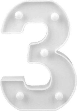 Numero 3 Luminoso Bianco A Led Decoro Per Eventi Feste Luce Calda 3000k 16x3cm Casa, arredamento e bricolage > Prodotti per Feste Trade Shop italia - Napoli, Commerciovirtuoso.it