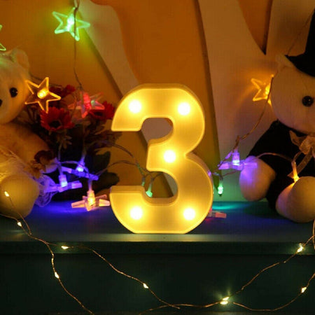 Numero 3 Luminoso Bianco A Led Decoro Per Eventi Feste Luce Calda 3000k 16x3cm Casa, arredamento e bricolage > Prodotti per Feste Trade Shop italia - Napoli, Commerciovirtuoso.it