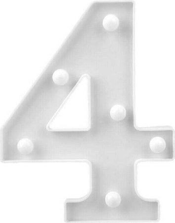 Numero 4 Luminoso Bianco A Led Decoro Per Eventi Feste Luce Calda 3000k 16x3cm Casa, arredamento e bricolage > Prodotti per Feste Trade Shop italia - Napoli, Commerciovirtuoso.it