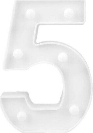 Numero 5 Luminoso Bianco A Led Decoro Per Eventi Feste Luce Calda 3000k 16x3cm Casa, arredamento e bricolage > Prodotti per Feste Trade Shop italia - Napoli, Commerciovirtuoso.it