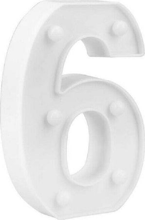 Numero 6 Luminoso Bianco A Led Decoro Per Eventi Feste Luce Calda 3000k 16x3cm Illuminazione/Illuminazione per interni/Illuminazione speciale/Insegne luminose Trade Shop italia - Napoli, Commerciovirtuoso.it