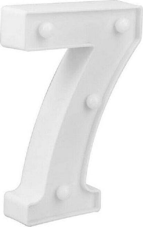 Numero 7 Luminoso Bianco A Led Decoro Per Eventi Feste Luce Calda 3000k 16x3cm Illuminazione/Illuminazione per interni/Illuminazione speciale/Insegne luminose Trade Shop italia - Napoli, Commerciovirtuoso.it