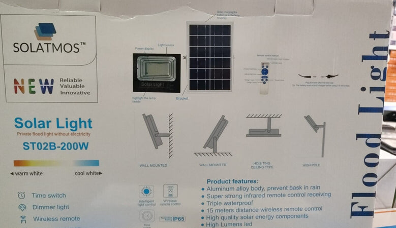 NUOVO-FARO-200W-CON-PANNELLO-SOLARE-LED-CREPUSCOLARE-6500k-ALTA-LUMINOSITA-IP67