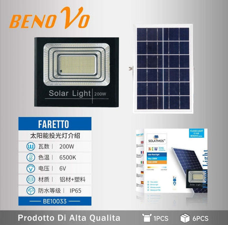 Nuovo-Faro-solare-LED-80W-120W-200W-400W-600W-Sensore-Crepuscolare-150Lm/W-ip66