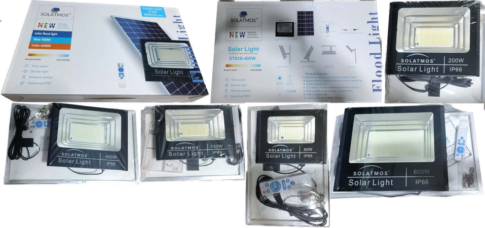 Nuovo-Faro-solare-LED-80W-120W-200W-400W-600W-Sensore-Crepuscolare-150Lm/W-ip66