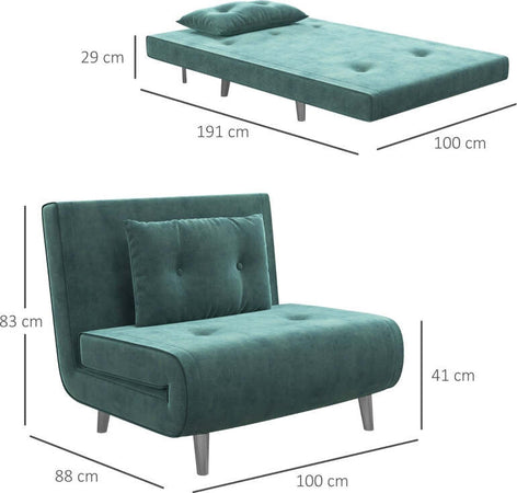 NUOVO-Poltrona-Letto-a-sedia-materasso-brandina-Letto-Singolo-con-Schienale-Reclinabile-in-Velluto,-100x88x83cm,-Verde-Scuro-F839-893V01DGA