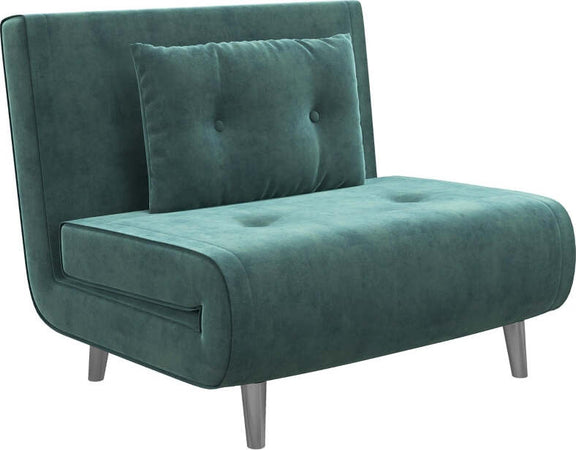 NUOVO-Poltrona-Letto-a-sedia-materasso-brandina-Letto-Singolo-con-Schienale-Reclinabile-in-Velluto,-100x88x83cm,-Verde-Scuro-F839-893V01DGA