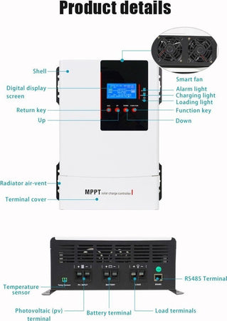 Nuovo Regolatore di carica solare 150V MPPT 30A/60A/80A/120A Inverter 12V-24V-36V-48V APP. WIFI Commercio Industria e Scienza/Energia solare e eolica/Pannelli solari/Pannelli solari monocristallini Zencoccostore - Formia, Commerciovirtuoso.it