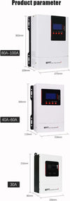 Nuovo Regolatore di carica solare 150V MPPT 30A/60A/80A/120A Inverter 12V-24V-36V-48V APP. WIFI Commercio Industria e Scienza/Energia solare e eolica/Pannelli solari/Pannelli solari monocristallini Zencoccostore - Formia, Commerciovirtuoso.it