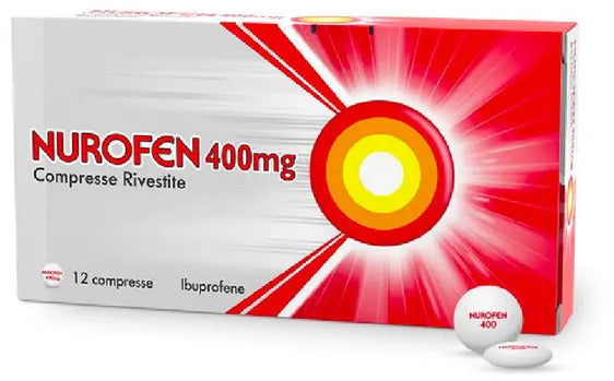 Nurofen ibuprofene compresse contro mal di testa e dolori forti 12+ anni 12 compresse rivestite 400mg