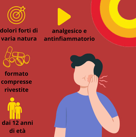 Nurofen ibuprofene compresse contro mal di testa e dolori forti 12+ anni 12 compresse rivestite 400mg