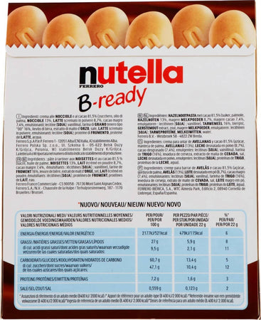 Nutella B-ready Merdendina Ferrero Merendine Croccanti Ripiene Nutella Confezione Mono Poerzione Merendina Da 44 Gr Alimentari e cura della casa/Snack dolci e salati/Biscotti/Wafer Non solo alimenti - Albano Laziale, Commerciovirtuoso.it