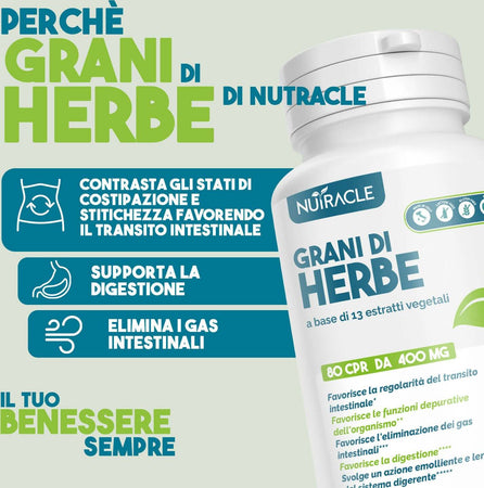 Nutracle-grani-di-herbe-80-compresse-(fornitura-+-2-mesi)---13-erbe-per-colon-e-intestino-pigro-contro-stitichezza-forte-e-pancia-gonfia-|-integratore-per-transito-intestinale-|-made-in-italy