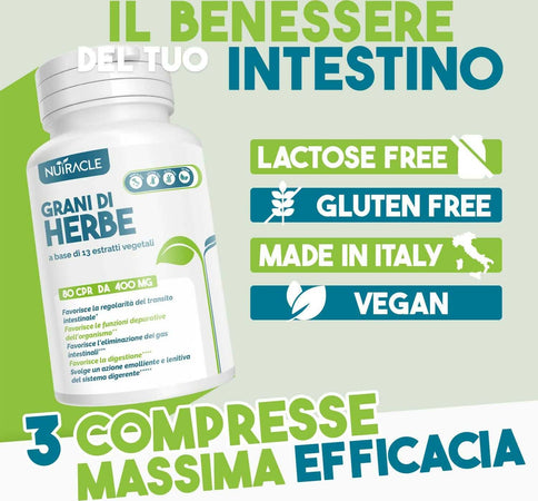 Nutracle-grani-di-herbe-80-compresse-(fornitura-+-2-mesi)---13-erbe-per-colon-e-intestino-pigro-contro-stitichezza-forte-e-pancia-gonfia-|-integratore-per-transito-intestinale-|-made-in-italy