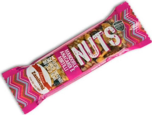 20 pezzi Nuts Barretta anacardi, mandorle e mirtilli Dispensa Zaniboni 35 gr, confezione 20 pz barrette ai cereali Non solo caffè online - Albano Laziale, Commerciovirtuoso.it
