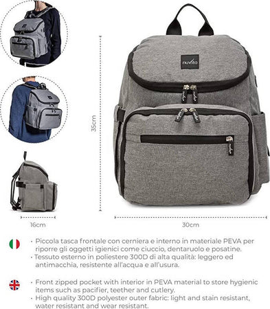 Nuvita 8730 Zaino Mamma Multifunzione Neonato Zaino Fasciatoio 11 Tasche Borsa Cambio Neonato Borsa Zaino Neonato da Passeggino Zainetto Bebe Prima infanzia/Cambio del pannolino/Borse fasciatoio/Zaini fasciatoio Mondo Bimbo - Bagnara Calabra, Commerciovirtuoso.it