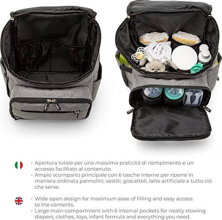 Nuvita 8730 Zaino Mamma Multifunzione Neonato Zaino Fasciatoio 11 Tasche Borsa Cambio Neonato Borsa Zaino Neonato da Passeggino Zainetto Bebe Prima infanzia/Cambio del pannolino/Borse fasciatoio/Zaini fasciatoio Mondo Bimbo - Bagnara Calabra, Commerciovirtuoso.it