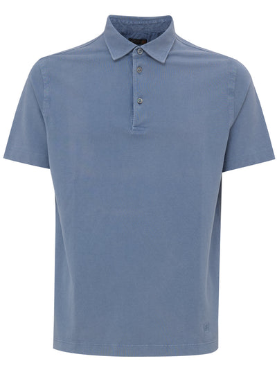 Corneliani Polo manica corta blu navy da uomo
