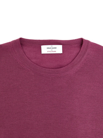 Gran Sasso Maglia Girocollo in Lana Viola da uomo