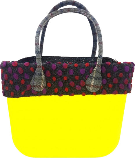 O Bag Bosa Donna Scocca Giallo Fluo Sacca Pois Manici a Quadri Borsa O Bag Reverse Classica Multicolore Invernale Moda/Donna/Borse/Borse a spalla Liquidator Italia - Nicosia, Commerciovirtuoso.it