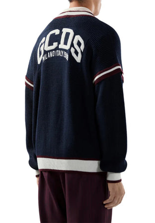GCDS CARDIGAN LOGO LOUNGE COLLEGE CARDIGAN da uomo