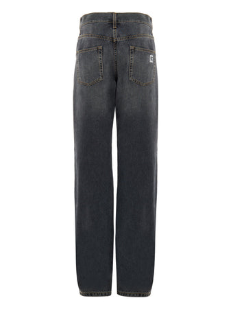 Gucci Pantaloni in Denim Scuro Regular Fit da donna