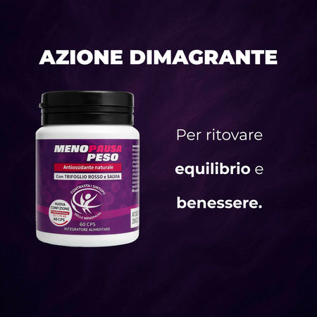 Integratore Menopausa Peso con Salvia e Trifoglio Rosso – Riduce Vampate di Calore, Supporta il Benessere Ormonale e l’Equilibrio Psicofisico | AlohaLabs 60 Compresse