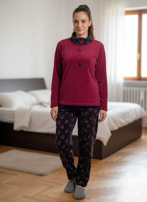 Pigiama Donna Autunno/Inverno Karel SK9238PLD in Pile Coral