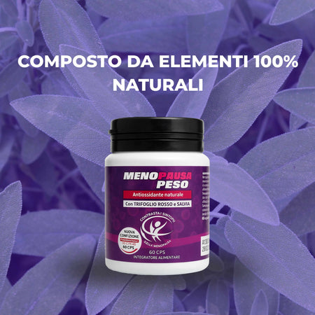 Integratore Menopausa Peso con Salvia e Trifoglio Rosso – Riduce Vampate di Calore, Supporta il Benessere Ormonale e l’Equilibrio Psicofisico | AlohaLabs 60 Compresse